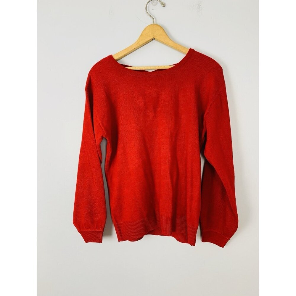 New York and Company Womens Size Small Red Cross Back Sweater Lattice Back NY&Co